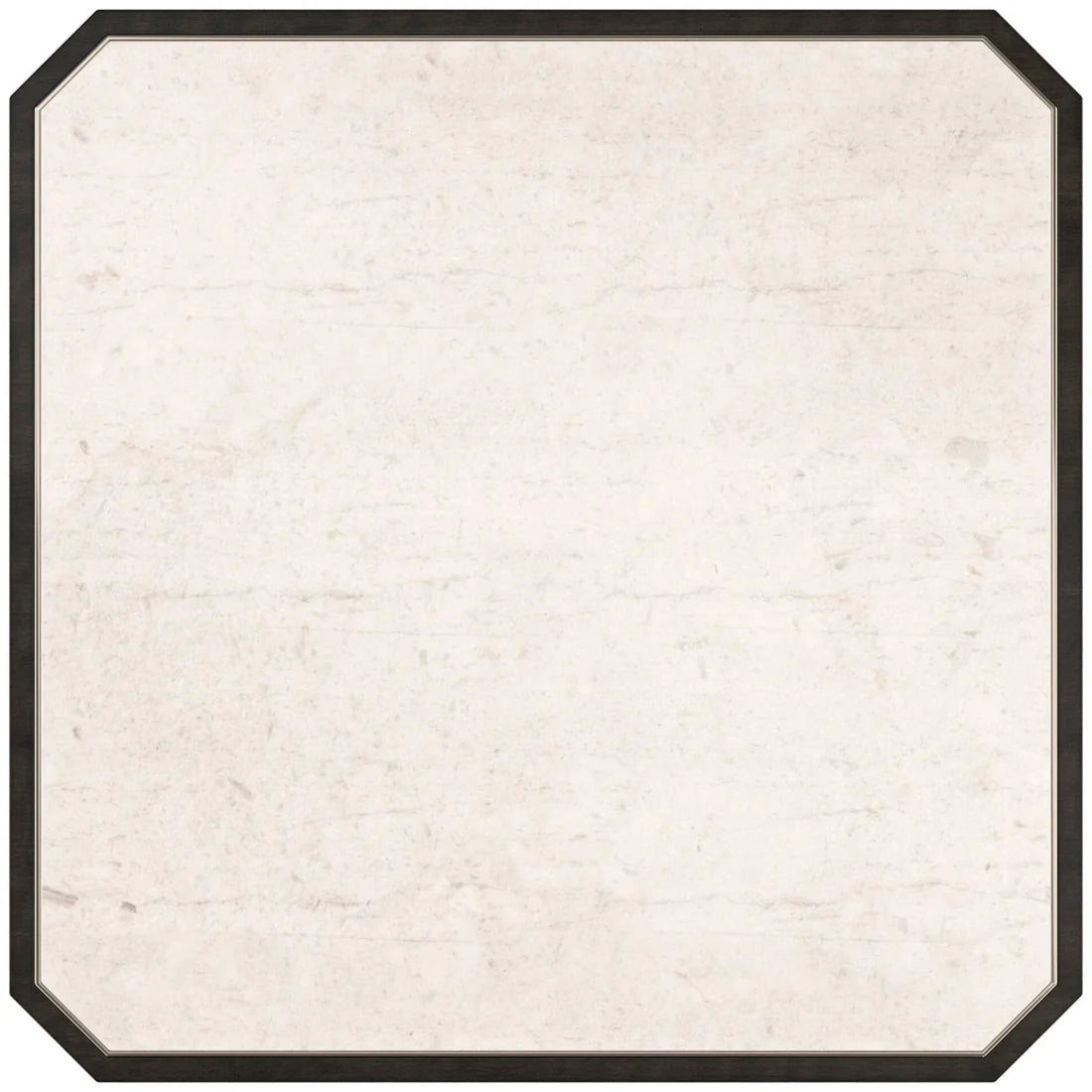 End Table with Crème Travertine Top and Gold Trim – Elegant Showroom Sample