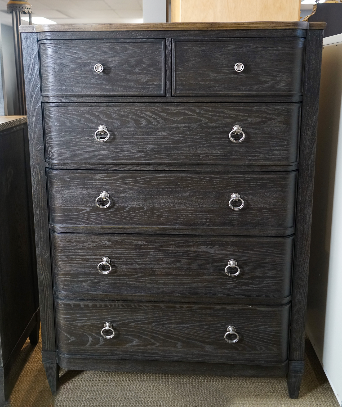 Ardennes Joliette 6 Drawe in Black Forest and Brindle Chest by Amarican Drew