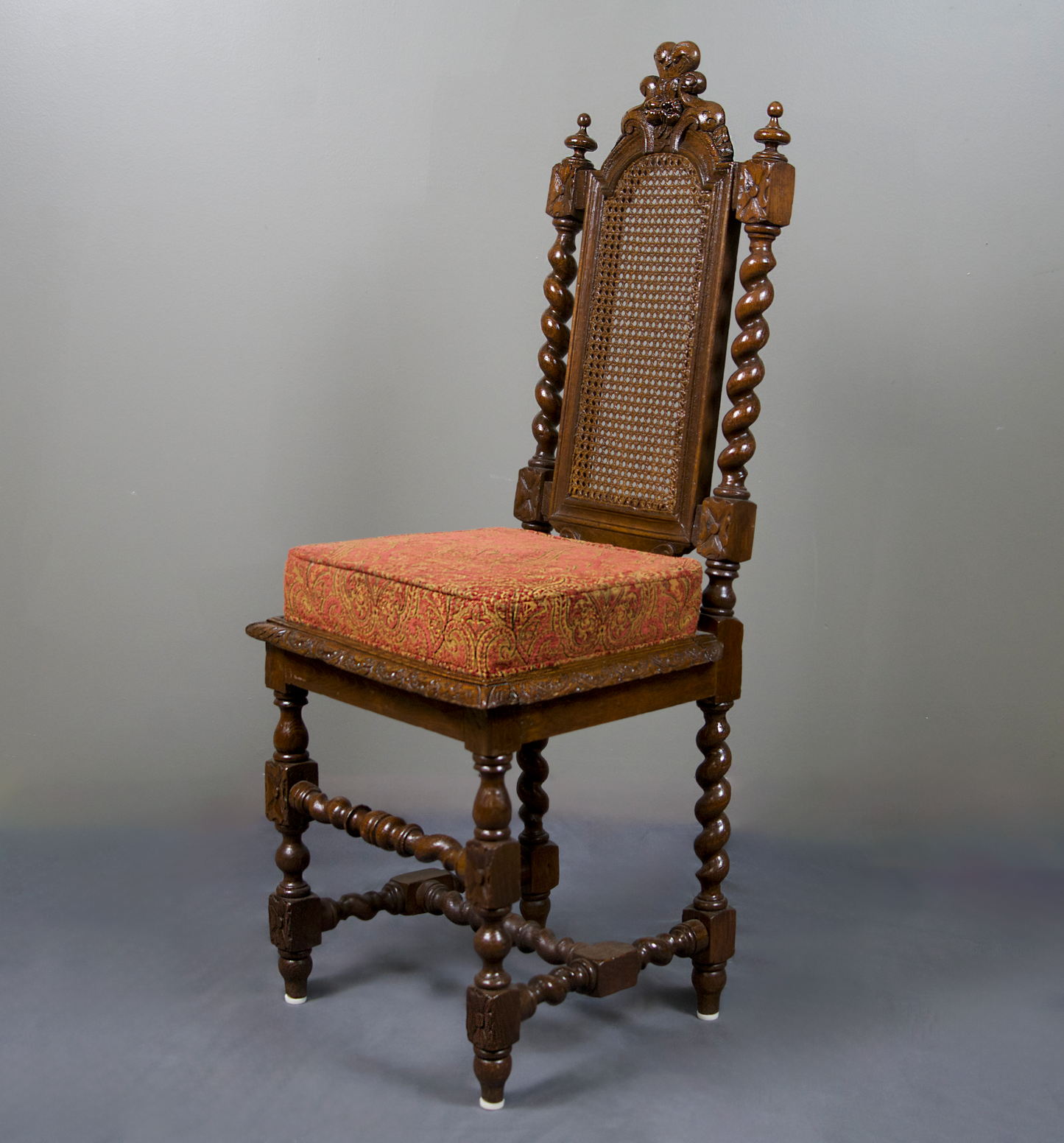 Set of 10 Antique Victorian Barley Twist Heavily Carved Oak Chairs – Price per Chair