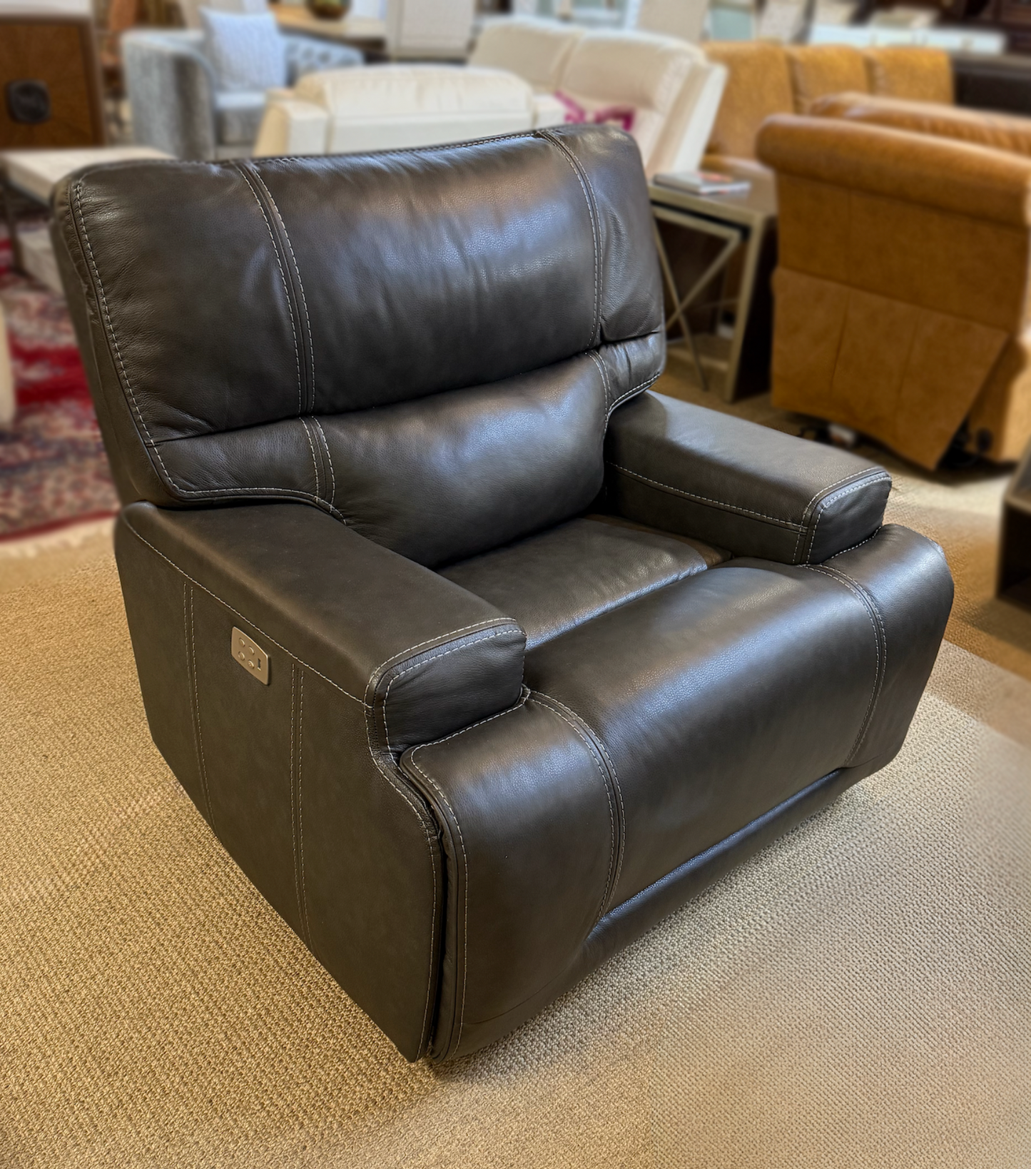 Genuine Leather Recliner Set | Sofa + Loveseat + Chair – Floor Sample