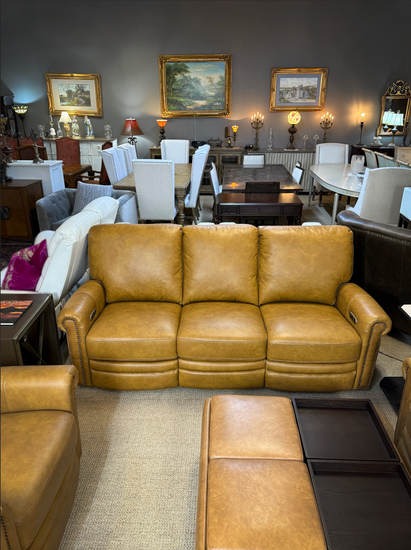 Pulaski 3-Piece Genuine Leather Power Recliner Set – Sofa, Loveseat & Chair