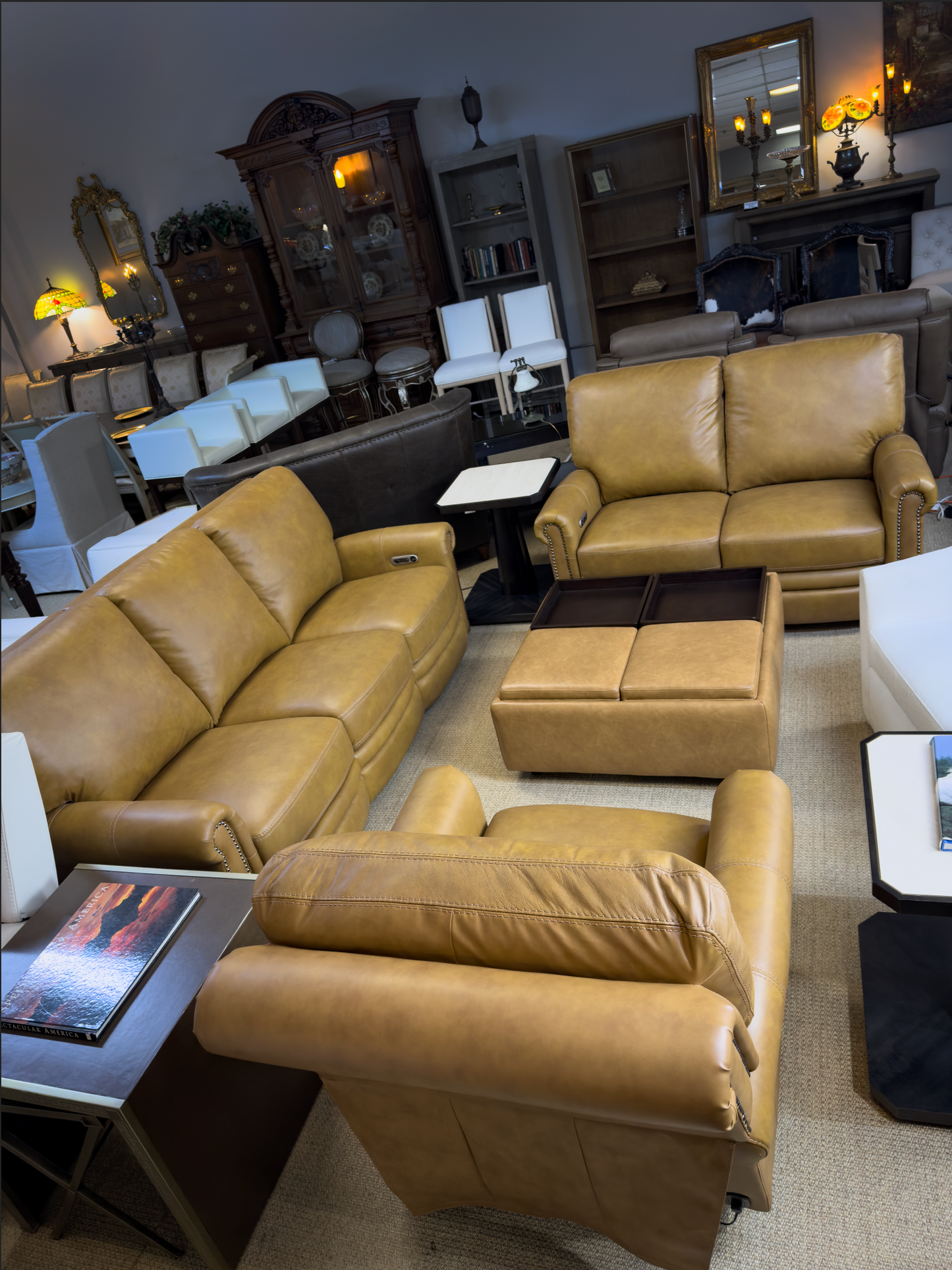 Pulaski 3-Piece Genuine Leather Power Recliner Set – Sofa, Loveseat & Chair