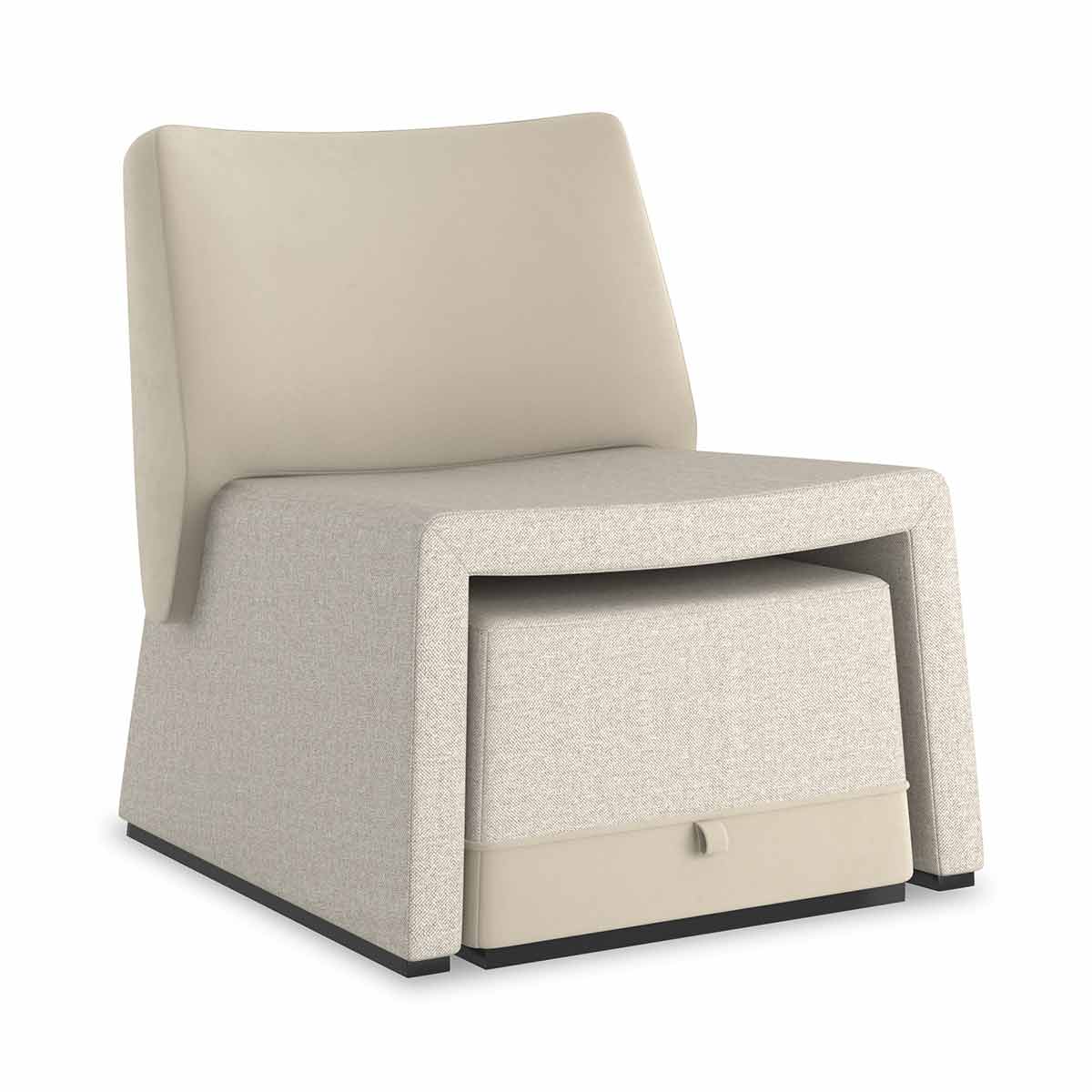 Modern Designer Accent Chairs with Ottomans – Set of 4 Pieces