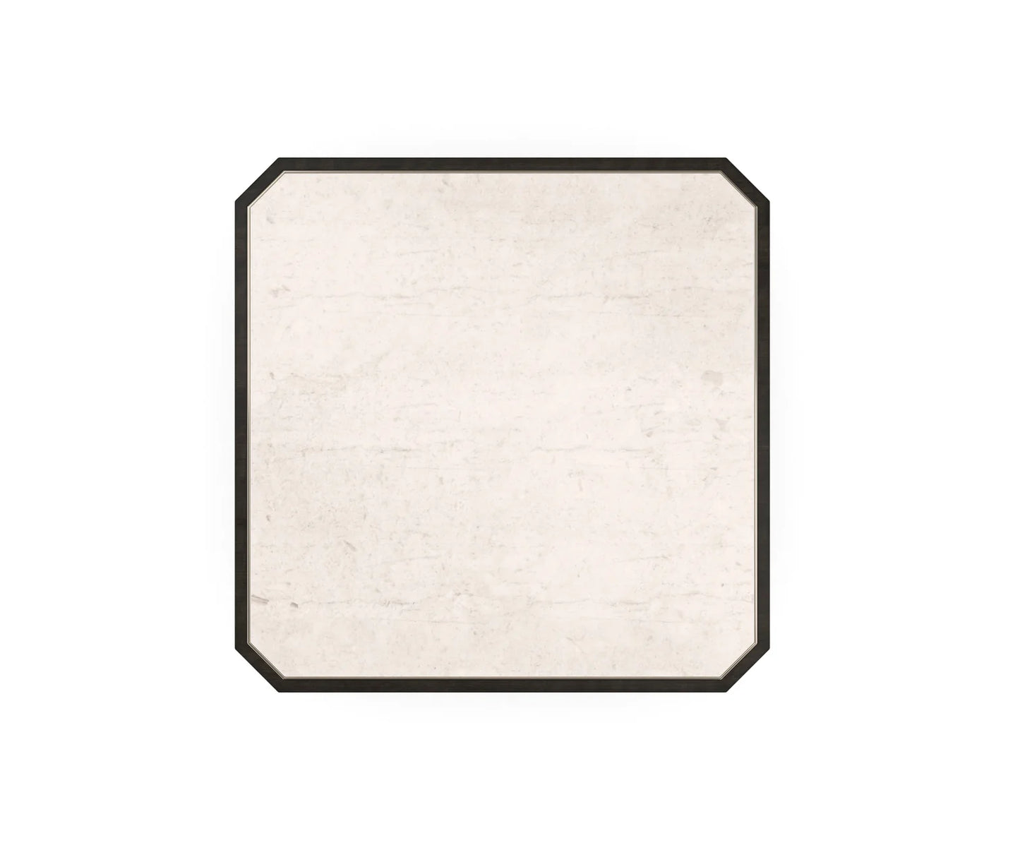 End Table with Crème Travertine Top and Gold Trim – Elegant Showroom Sample