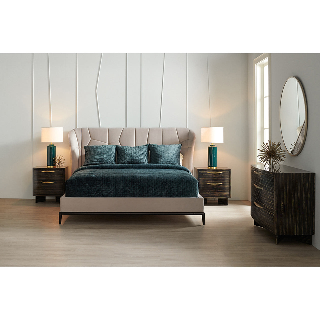 Caracole Modern Edge Vector Upholstered Queen Bed