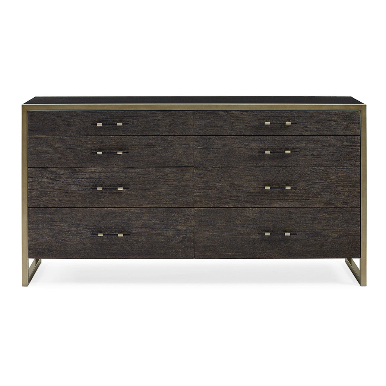 Double Dresser with Black Stained Ash and Cerused Oak Finish – Modern Showroom Sample