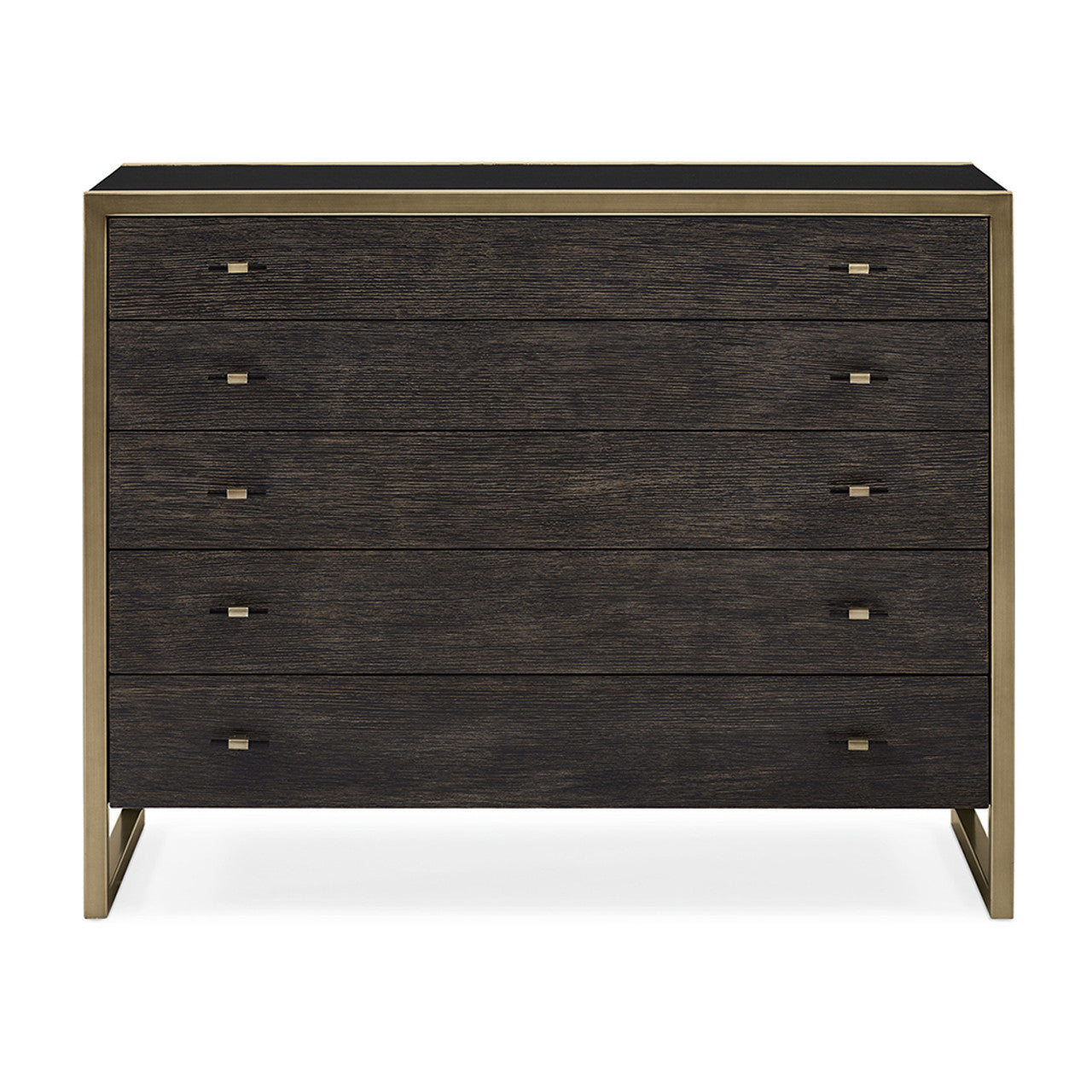 7-Drawer Dresser in Black Stained Ash and Cerused Oak – Modern Showroom Sample