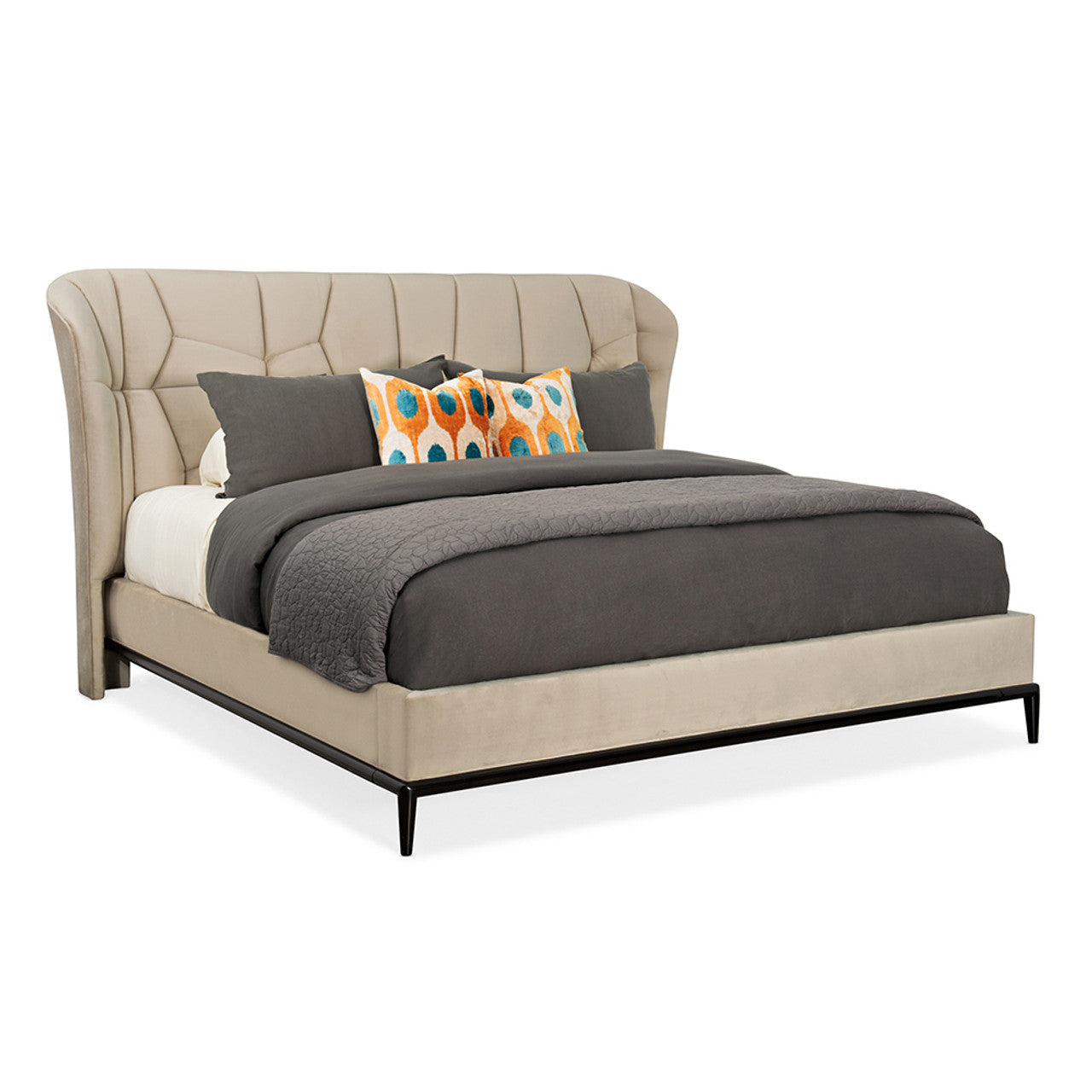 Caracole Modern Edge Vector Upholstered Queen Bed