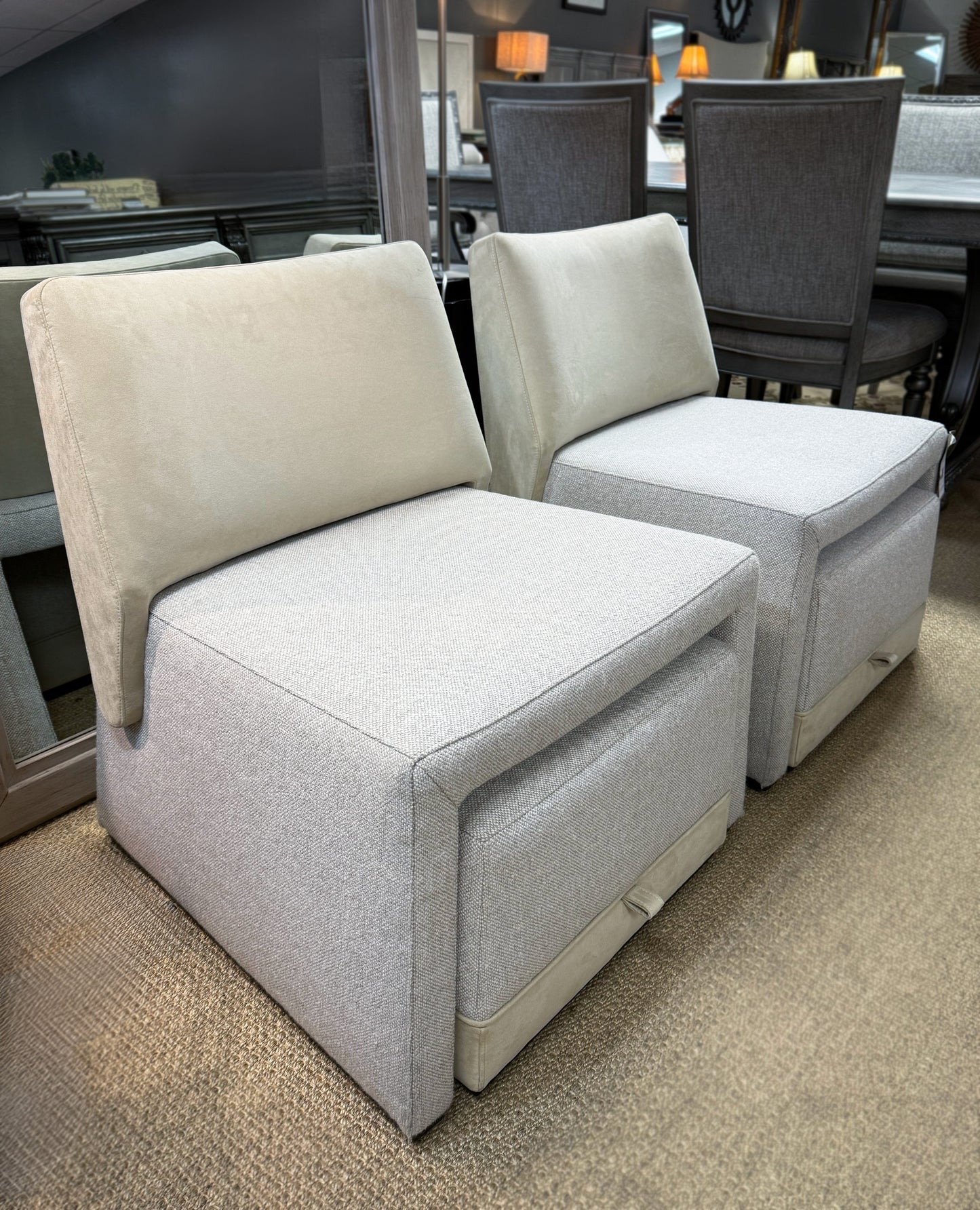 Modern Designer Accent Chairs with Ottomans – Set of 4 Pieces