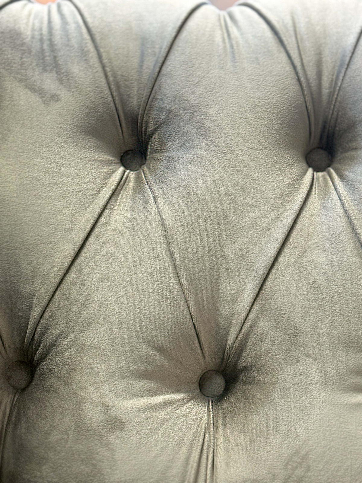 Grey Velvet Chesterfield Sofa | Abbyson Living | Tufted Designer Sofa | Showroom Sample