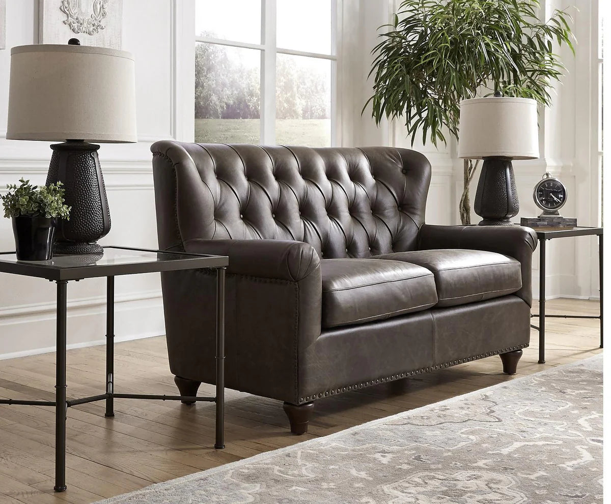 Pulaski Charlie Top-Grain Leather Loveseat – Traditional & Contemporary Design