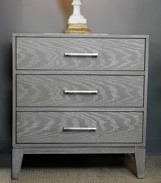 Abbyson Furniture: Gray Elegance - Three-Drawer Nightstand