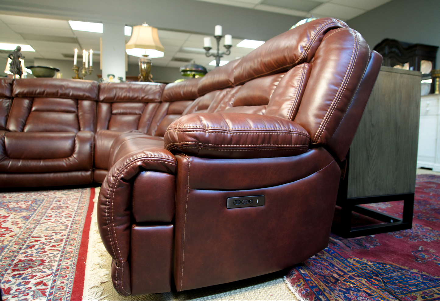 Genuine leather sectional