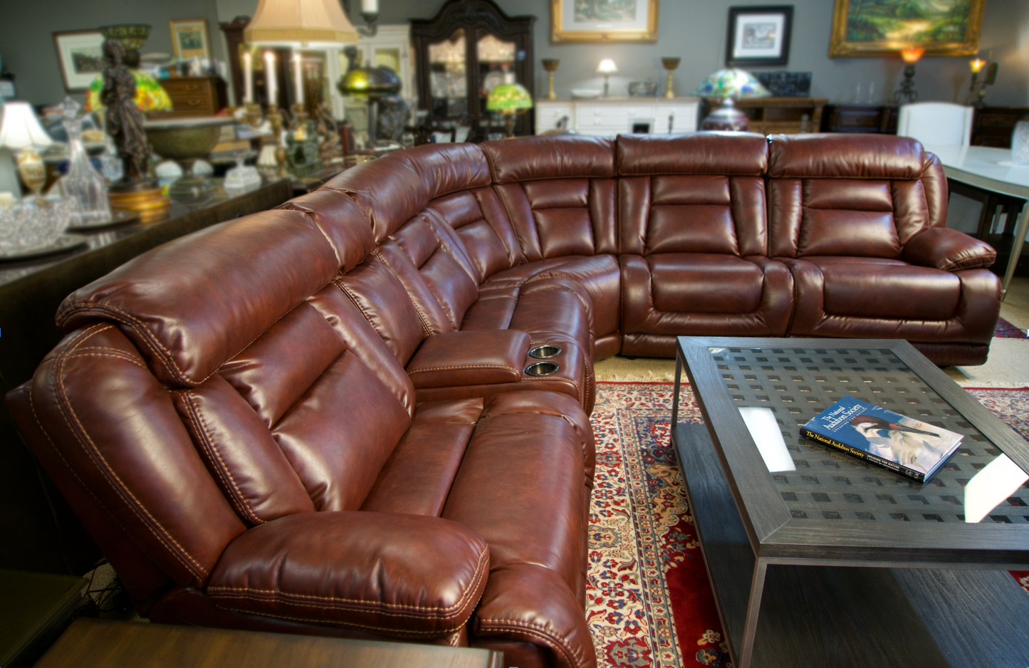 Genuine leather sectional