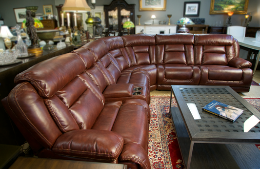 Genuine leather sectional