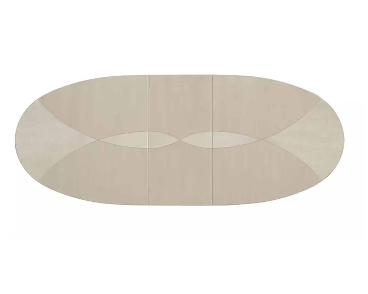 Extendable Dining Table for 8 with Silkscreened Pattern and Chrome Accents – Elegant Showroom Sample