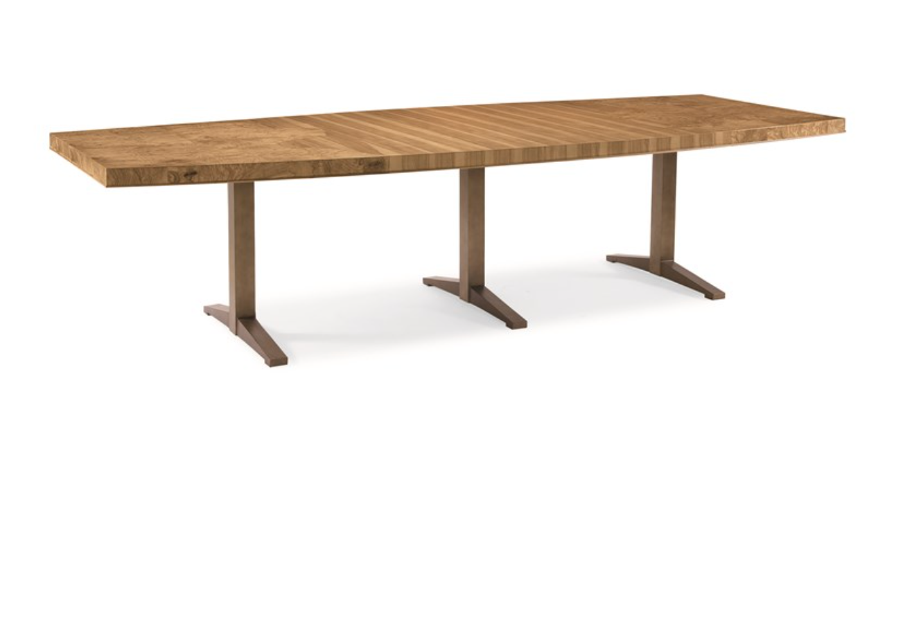 120" Dining Table with Olive Ash Burl and Longwood Top – Luxe Showroom Sample