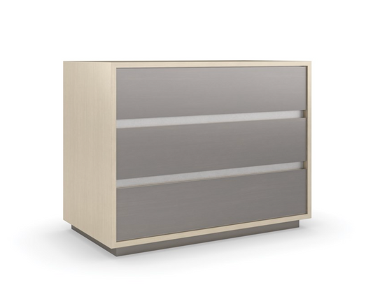 Large Modern Nightstand with USB Port and Smoked Stainless Finish – Italian-Inspired Showroom Sample