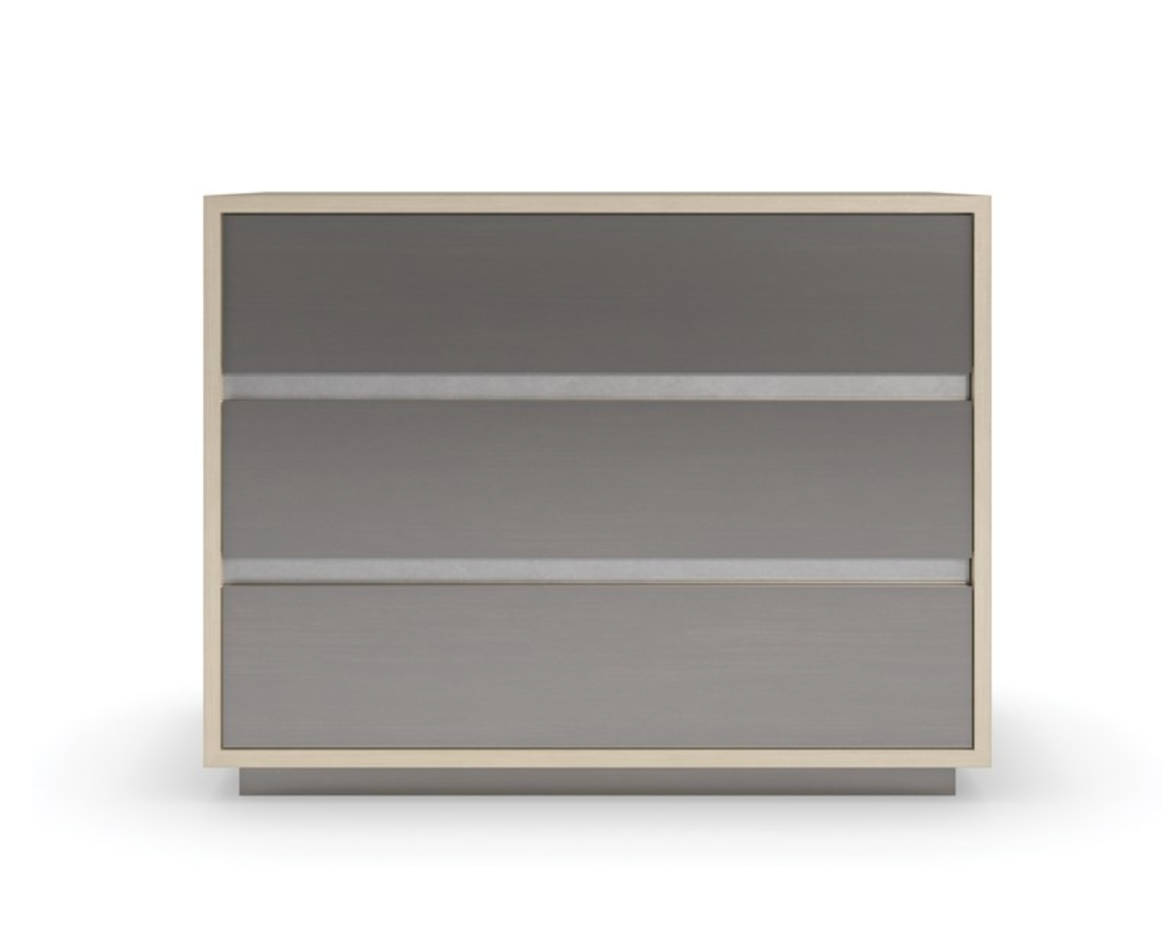 Large Modern Nightstand with USB Port and Smoked Stainless Finish – Italian-Inspired Showroom Sample