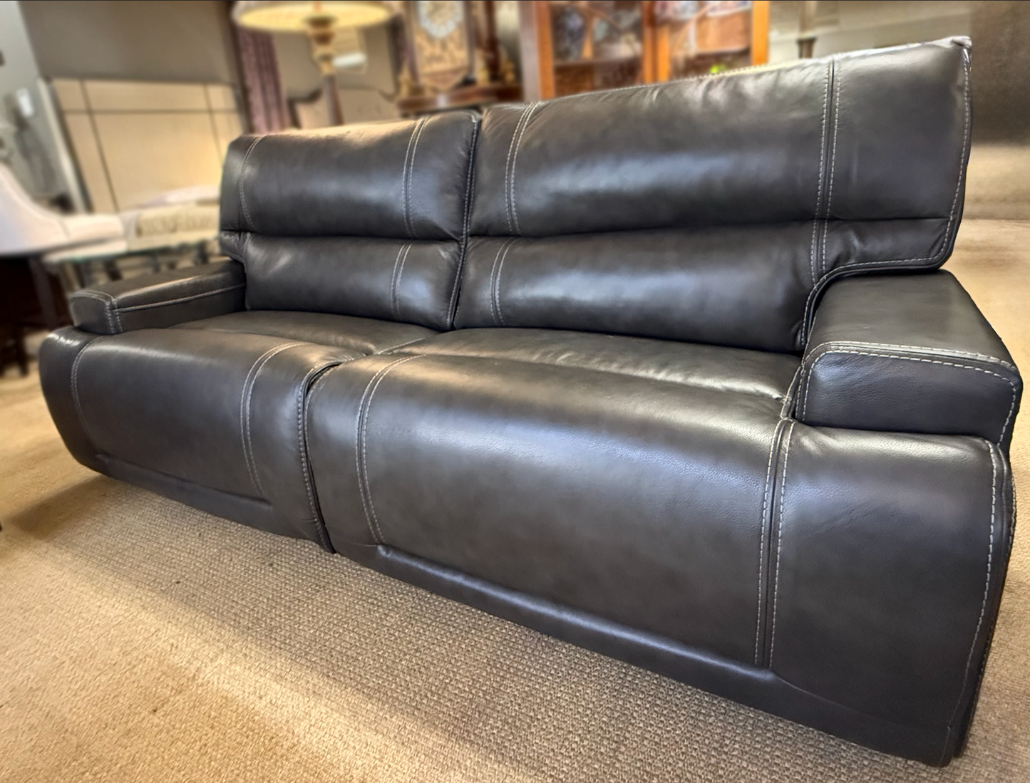 Genuine Leather Recliner Set | Sofa + Loveseat + Chair – Floor Sample