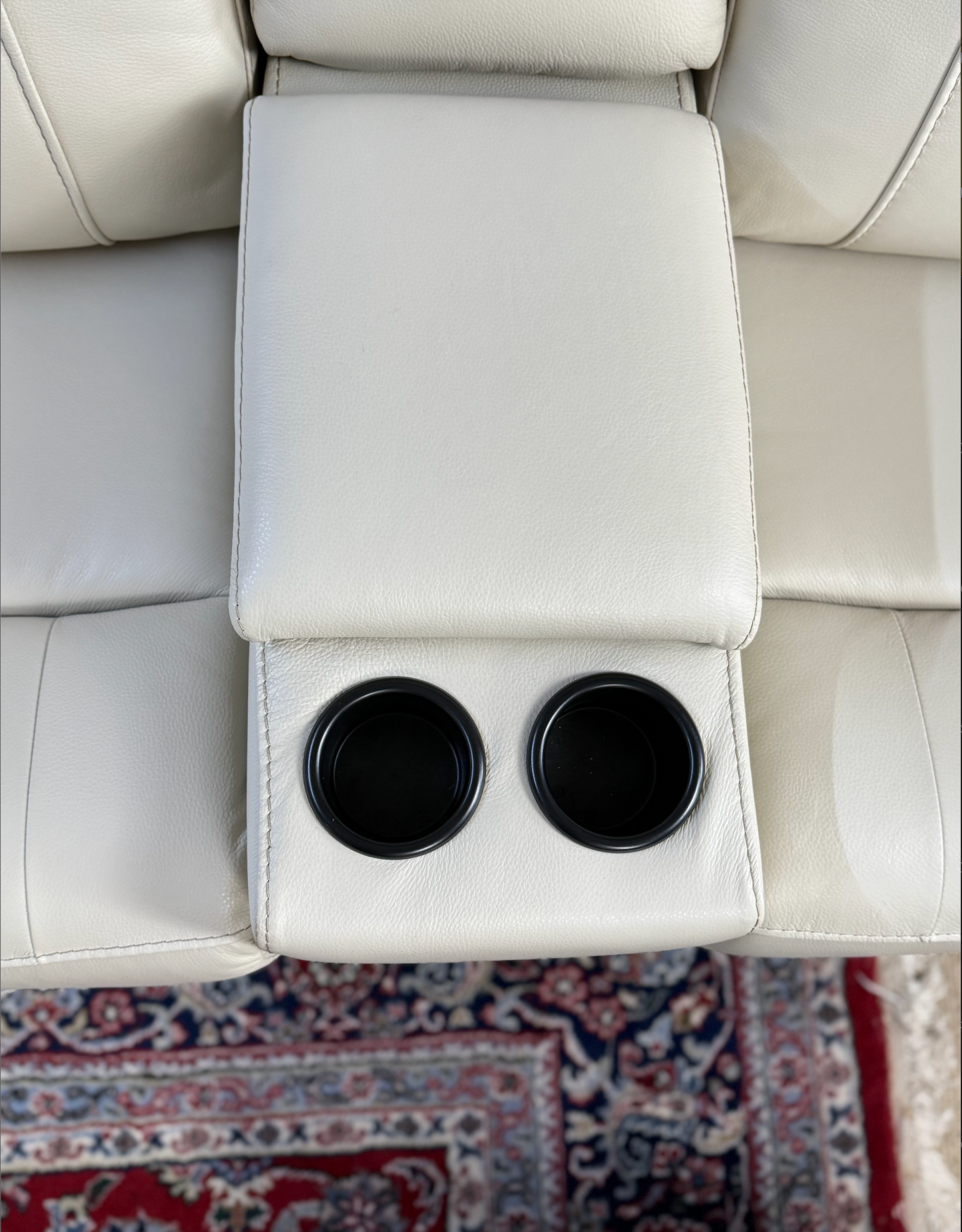 2-Piece Genuine Leather Power Reclining Sofa + Loveseat Set – Creamy White