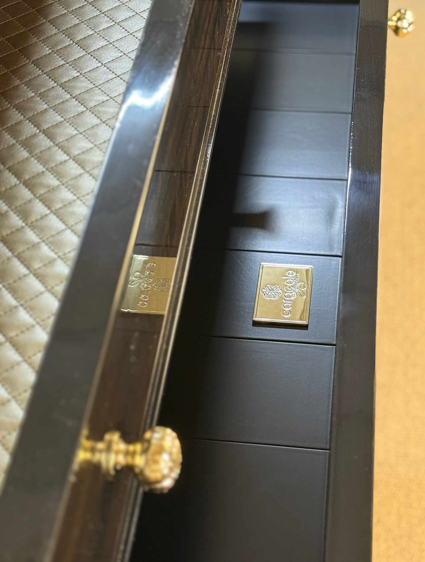 Luxury Black Chest with Acrylic Base – Showroom Sample