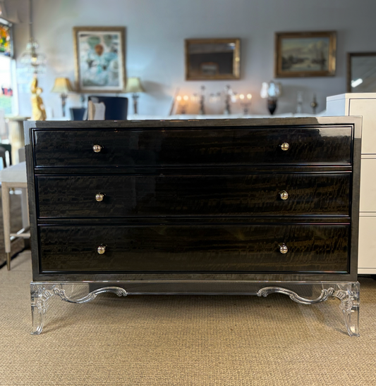 Luxury Black Chest with Acrylic Base – Showroom Sample