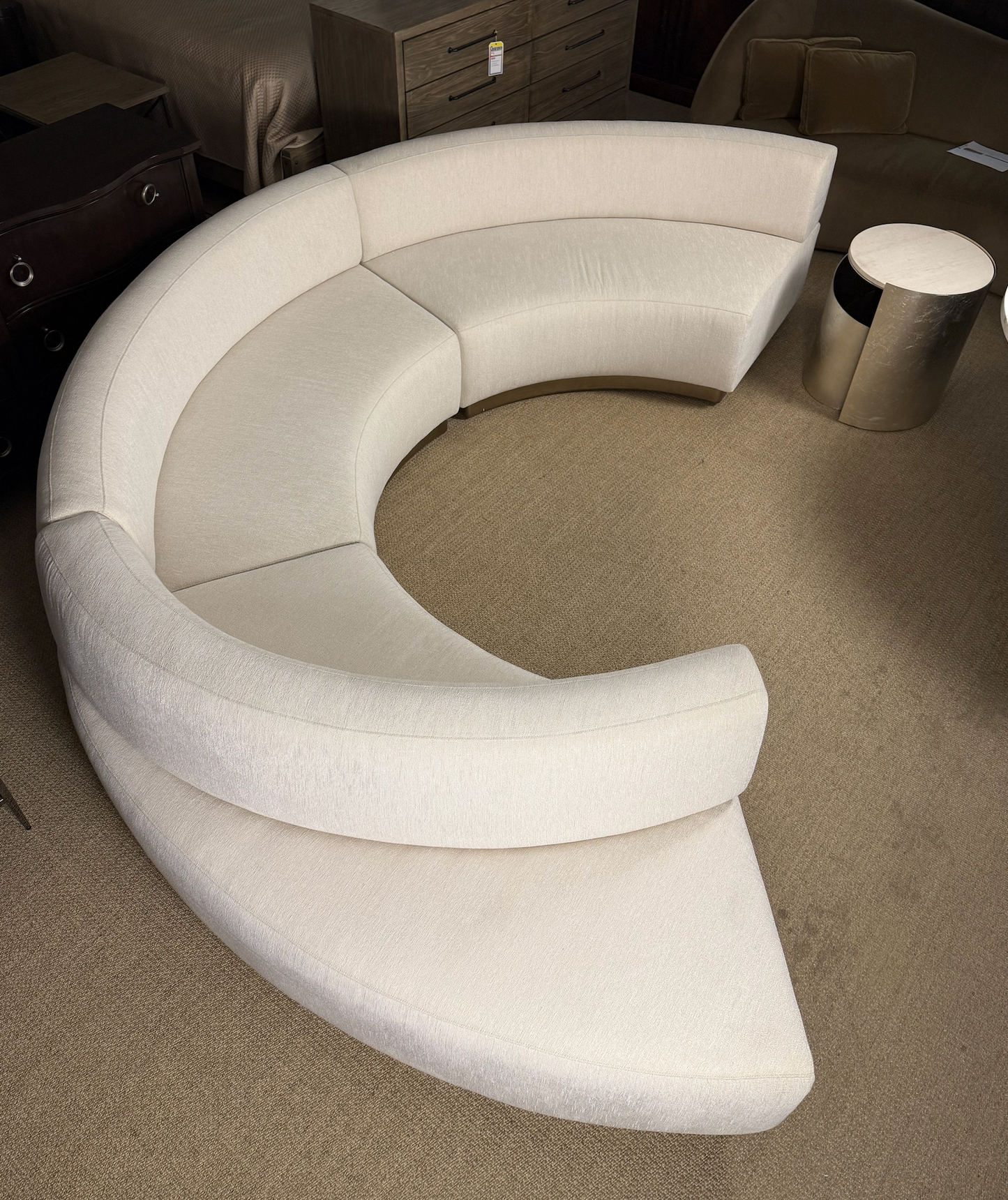 Designer Curved Modular Bouclé Sectional Sofa