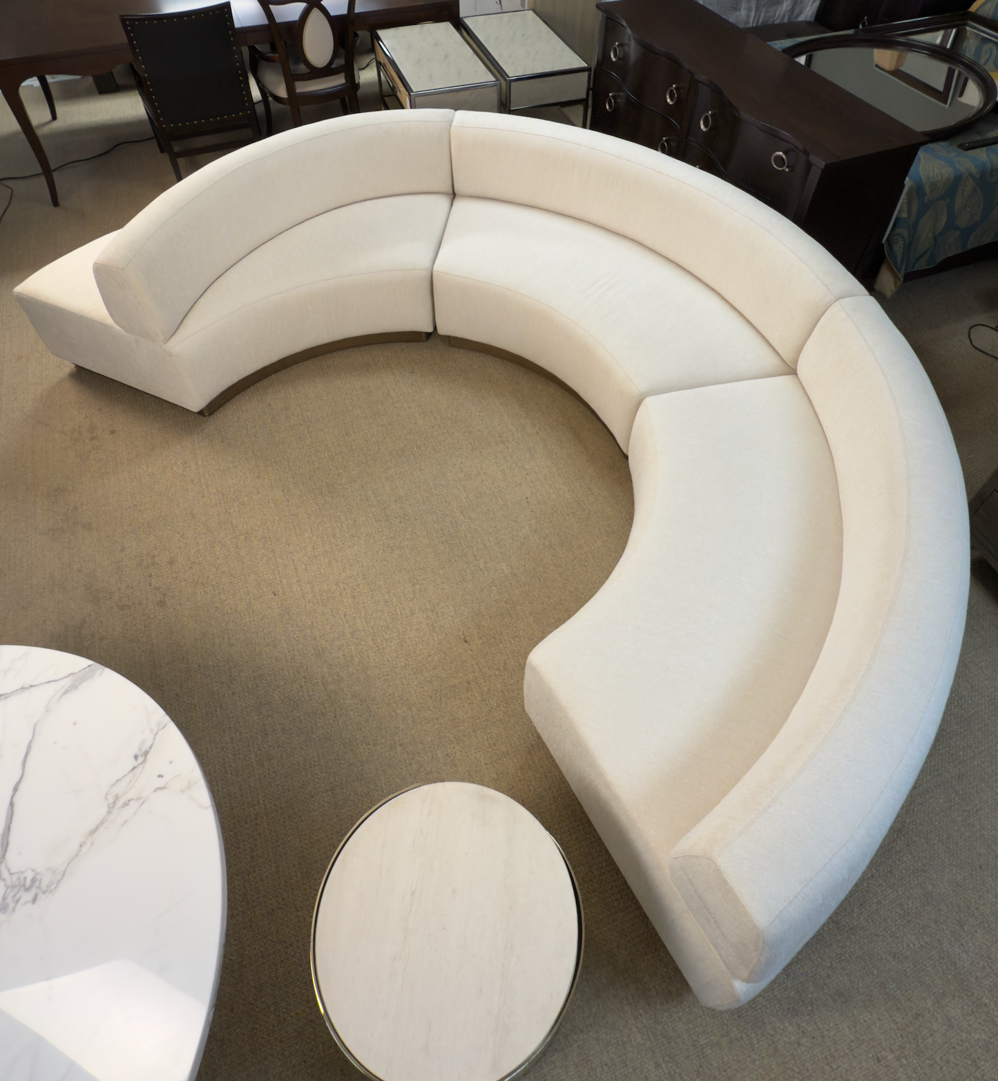 Designer Curved Modular Bouclé Sectional Sofa