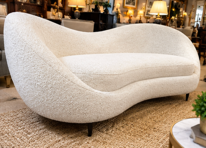 Formosa Curved Designer Sofa – Piano Black | Showroom Sample