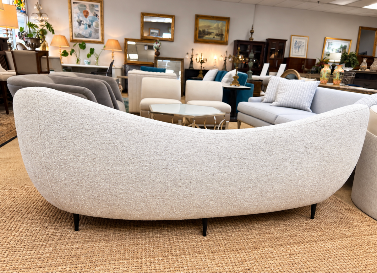 Formosa Curved Designer Sofa – Piano Black | Showroom Sample