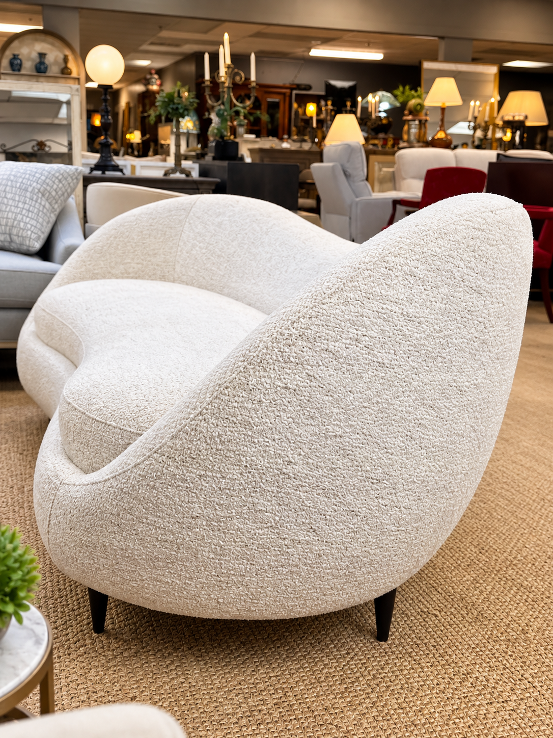 Formosa Curved Designer Sofa – Piano Black | Showroom Sample