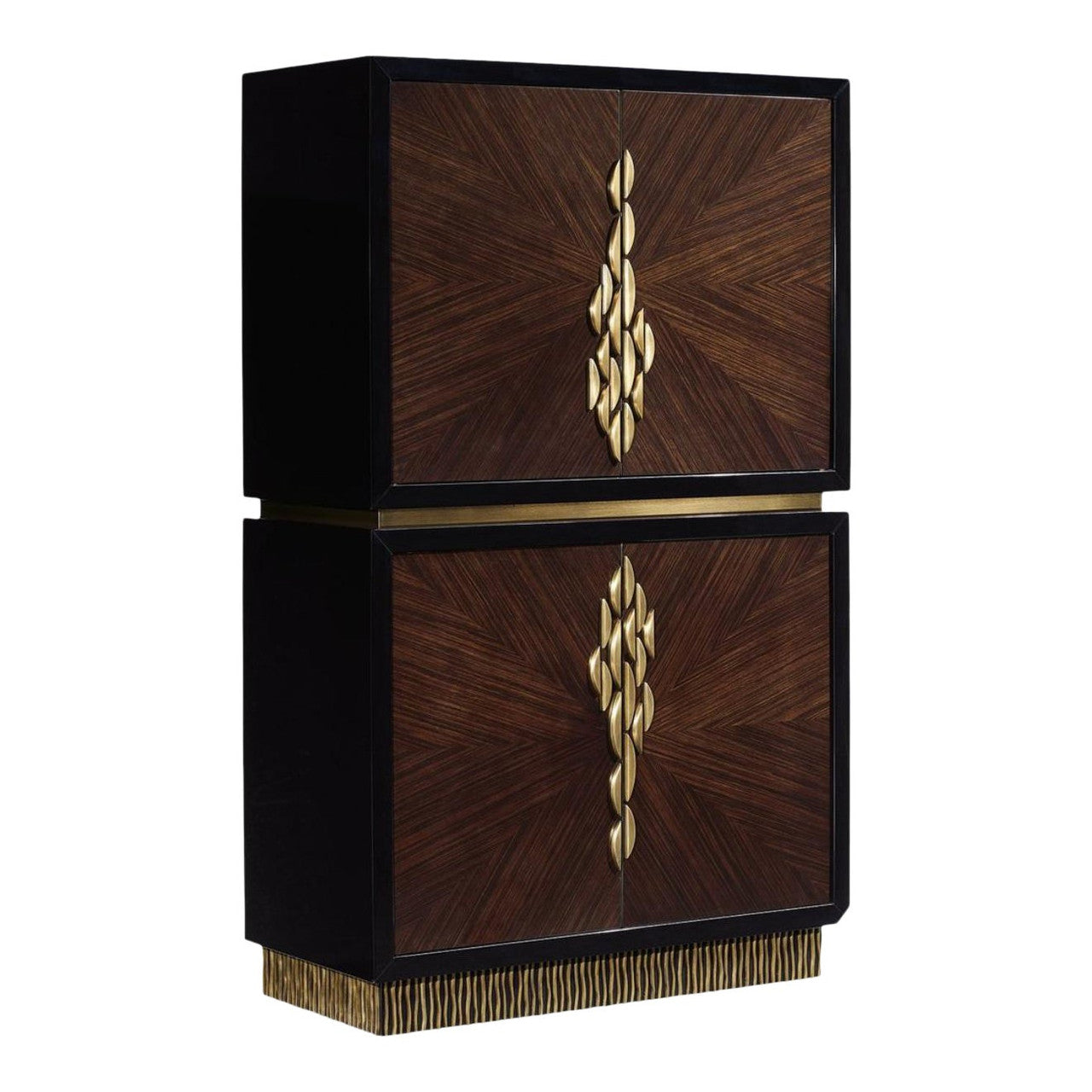 Teardrop Door Chest with Ebony Macassar and Brass Accents – Artistic Showroom Sample