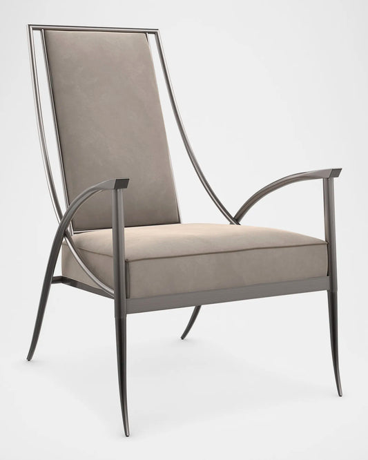 Caracole Mantis Chair – Sleek Curvilinear Design with Velvet Upholstery