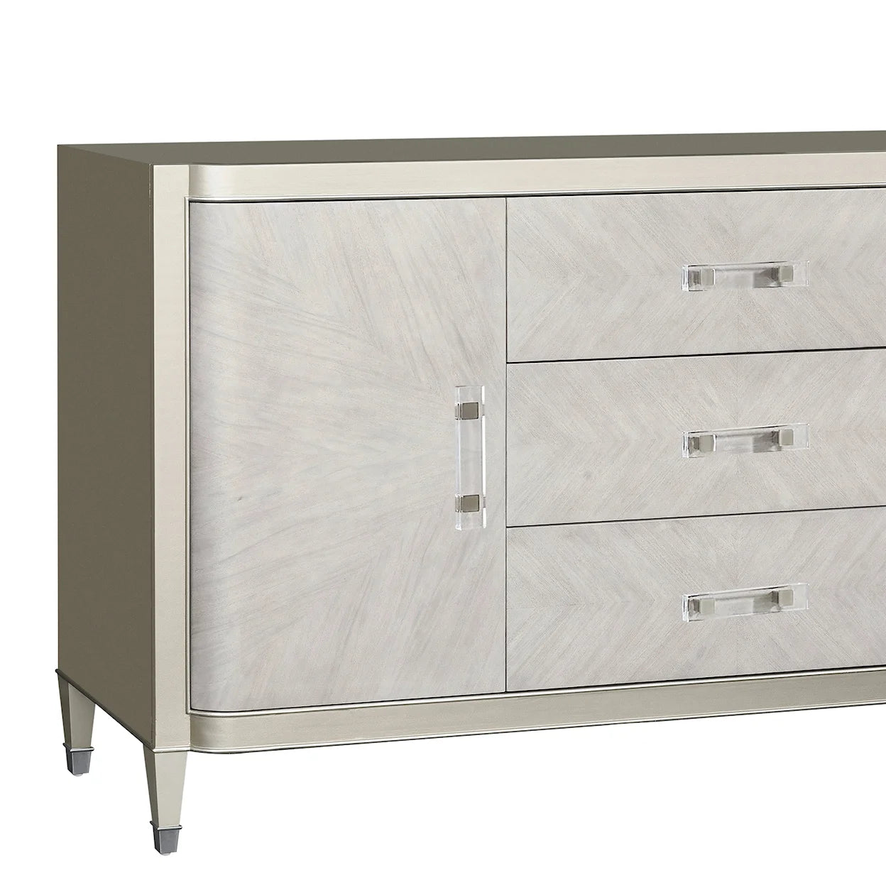 Elegant 2-Door Buffet with 3 Drawers - Zoey Collection by Pulaski Furniture | Adjustable Shelves, Comet Dust Finish, Durable Construction