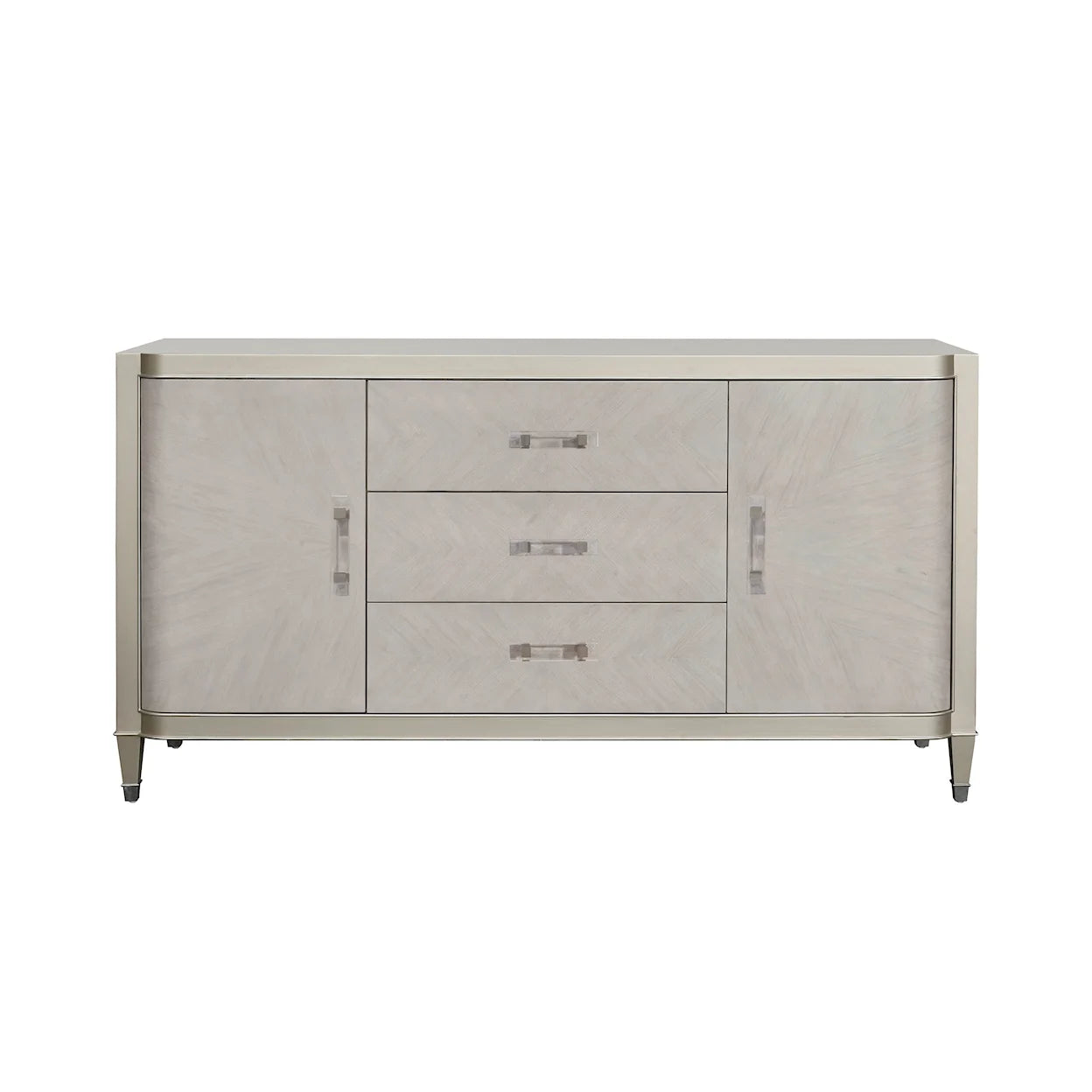 Elegant 2-Door Buffet with 3 Drawers - Zoey Collection by Pulaski Furniture | Adjustable Shelves, Comet Dust Finish, Durable Construction